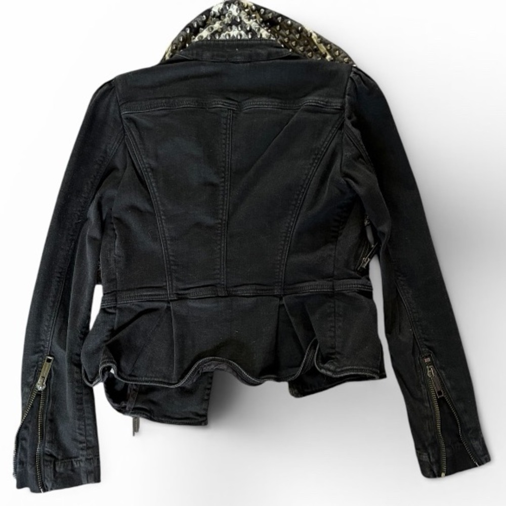 Burberry Black Leather Moto Jacket with Zip Details - Picture 3 of 4